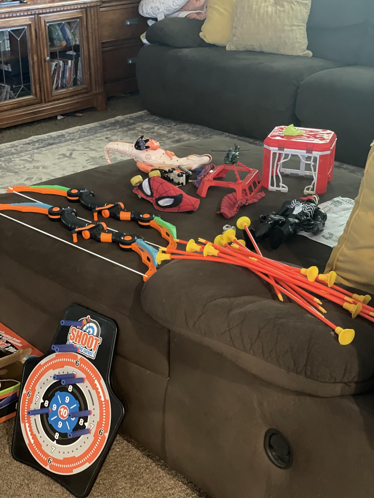 GMAOPHY 2 Pack Bow and Arrow Toy for 5 6 7 8 9 10 11 12 Year Old Boys, Birthday for Kids, Indoor Outdoor Sport Games Toys for Ages 4-8 8-12, LED Light Up Archery Set with 20 Suction Cup Arrows customer photo 1