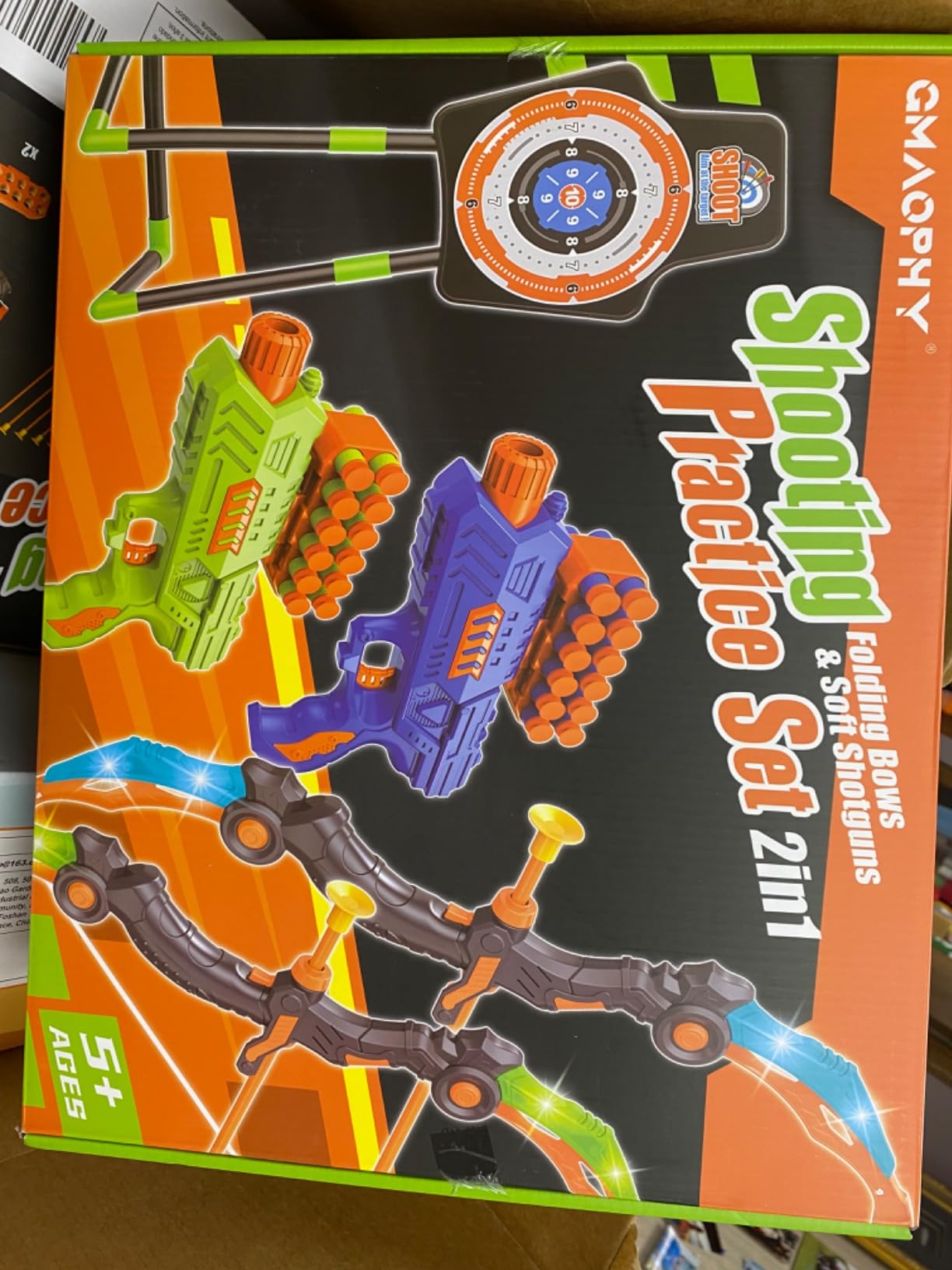 GMAOPHY 2 Pack Bow and Arrow Toy for 5 6 7 8 9 10 11 12 Year Old Boys, Birthday for Kids, Indoor Outdoor Sport Games Toys for Ages 4-8 8-12, LED Light Up Archery Set with 20 Suction Cup Arrows customer photo 2