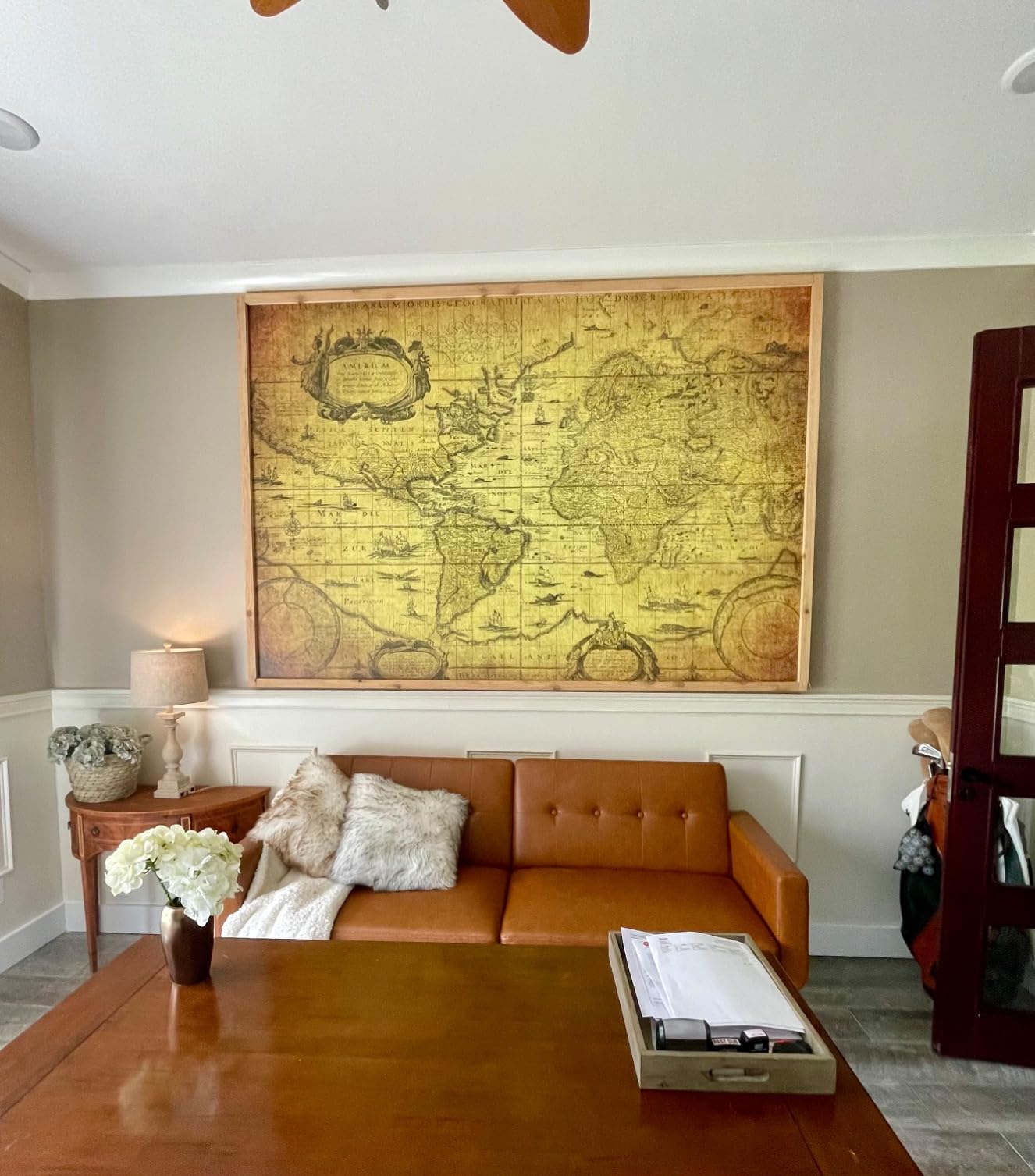 wall26 Removable Wall Sticker/Wall Mural Pastel Watercolor Compass World Map International Global Illustrations Modern Art Educational Landscape for Living Room, Bedroom, Office - 66x96 inches customer photo 2