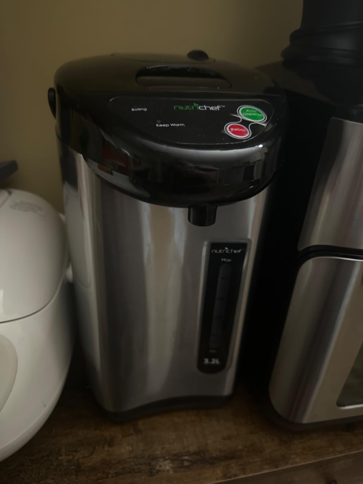 NutriChef Hot Water Urn Pot 3.38 QT, Insulated Stainless Steel Hot Water Dispenser & Boiler, Auto & Manual Dispense, Safety Lock, Electric Kettle customer photo 1