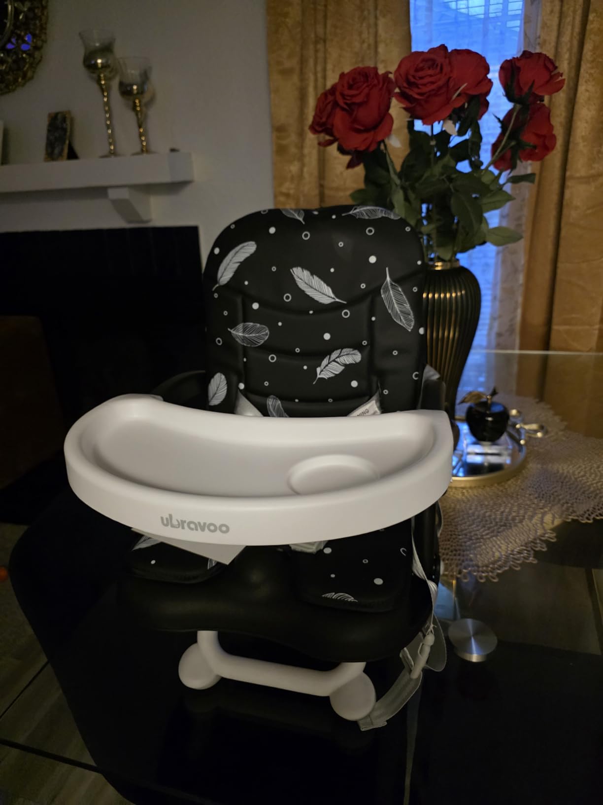 UBRAVOO Baby Booster Seat for Dining Table with Removable Tray & Cushion, 3in1 Portable Toddler Booster Seat, 4 Height Adjustable Travel High Chair for Babies and Toddlers customer photo 2