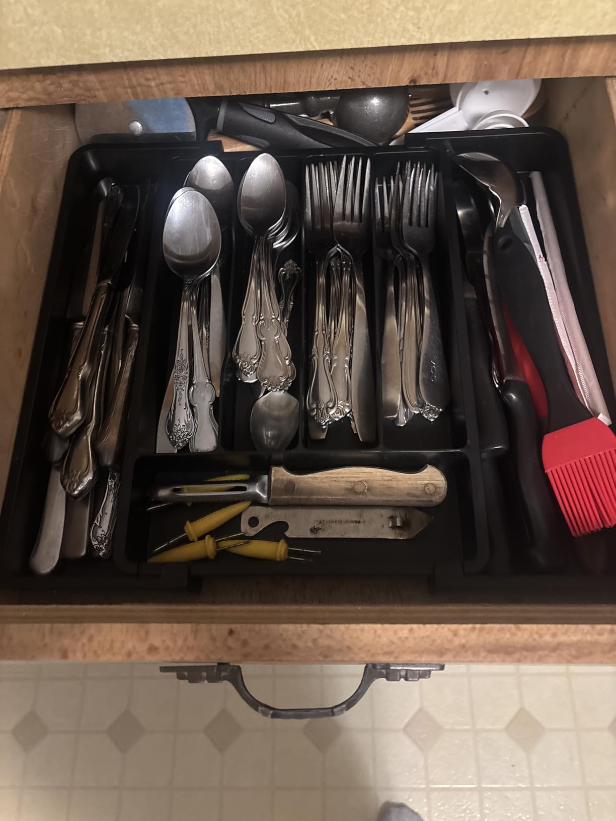 Lifewit Silverware Drawer Organizer, Expandable Utensil Tray for Kitchen, BPA Free Flatware and Cutlery Holder, Adjustable Plastic Storage for Spoons Forks Knives, 13-22 x 15