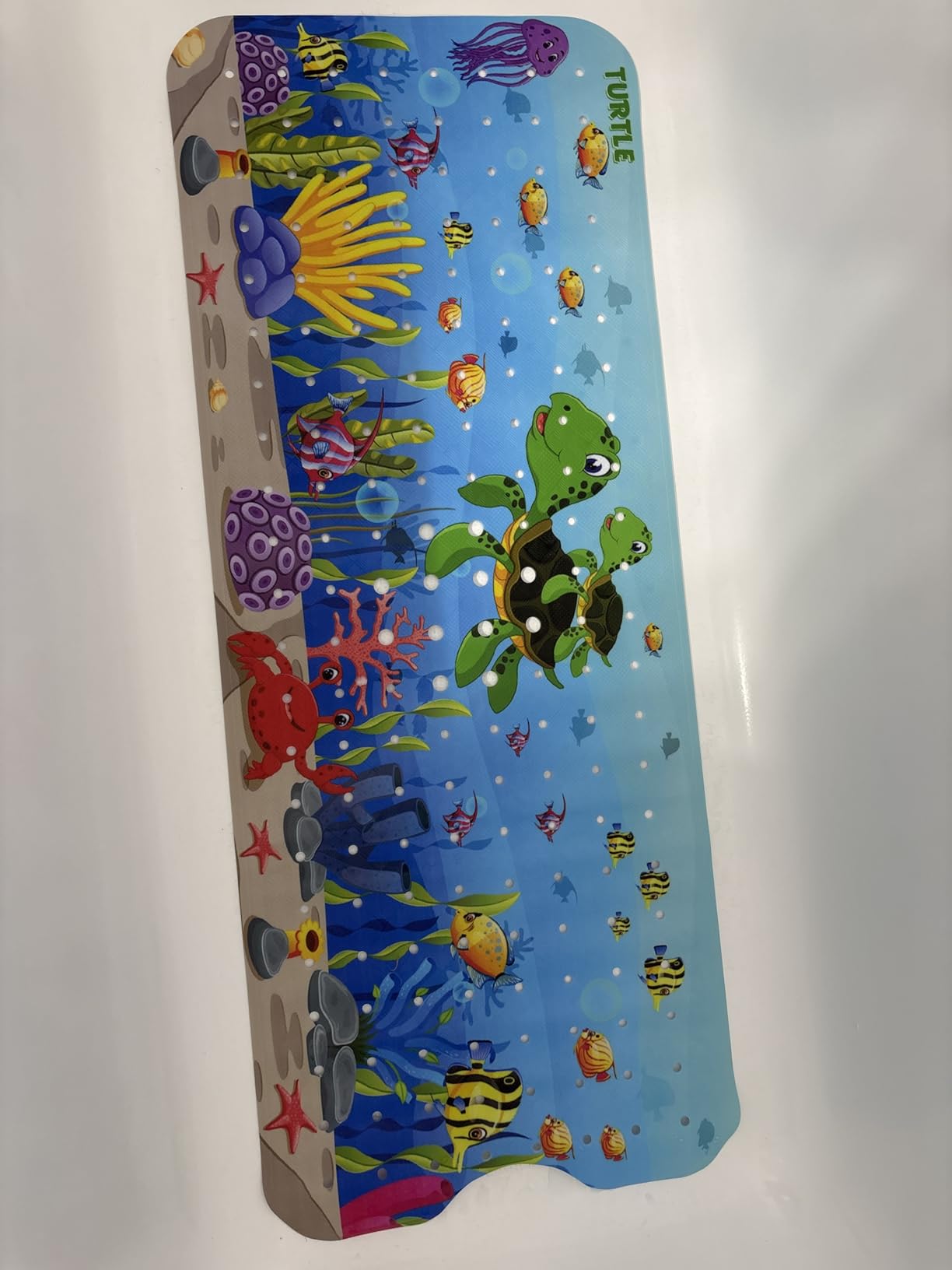 XIYUNTE Baby Bath Mat for Tub Non Slip Kids Bath Mat - 40''x16'' Extra Long Cartoon Bathtub Mat Non Slip Kids Shower Mat Eco-Friendly Toddler Bath Mats with Suction Cups, Machine Washable, Sea Turtle customer photo 2