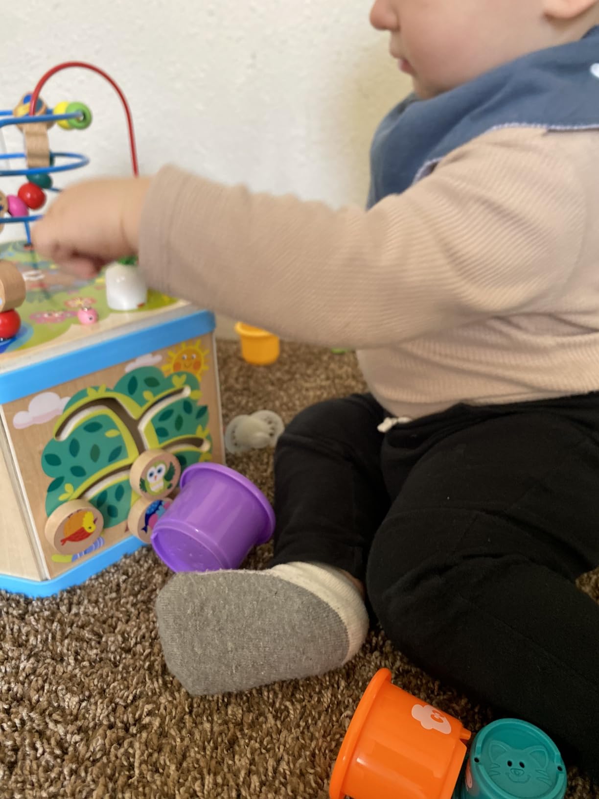 Wooden Activity Cube for 1 Year Old Kids, Educational Learning Bead Maze for Toddler Age 1-3, Developmental Montessori Toys for 12-36 Months Boys Girls Gift customer photo 1