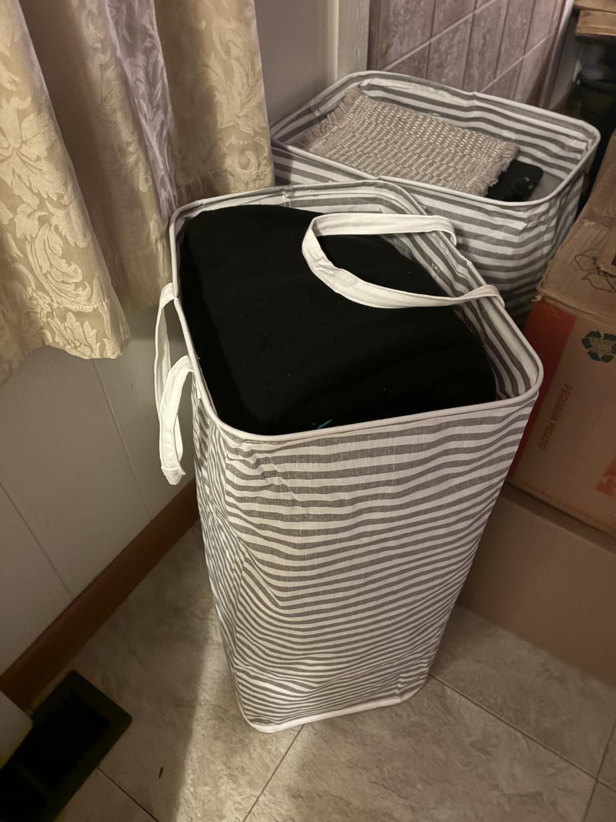 Lifewit 2 Pack Laundry Basket 80L Each, Collapsible Clothes Hamper with Reinforced Handles, Freestanding Waterproof Design for Bedroom and Laundry Room, Grey 160L Total customer photo 2