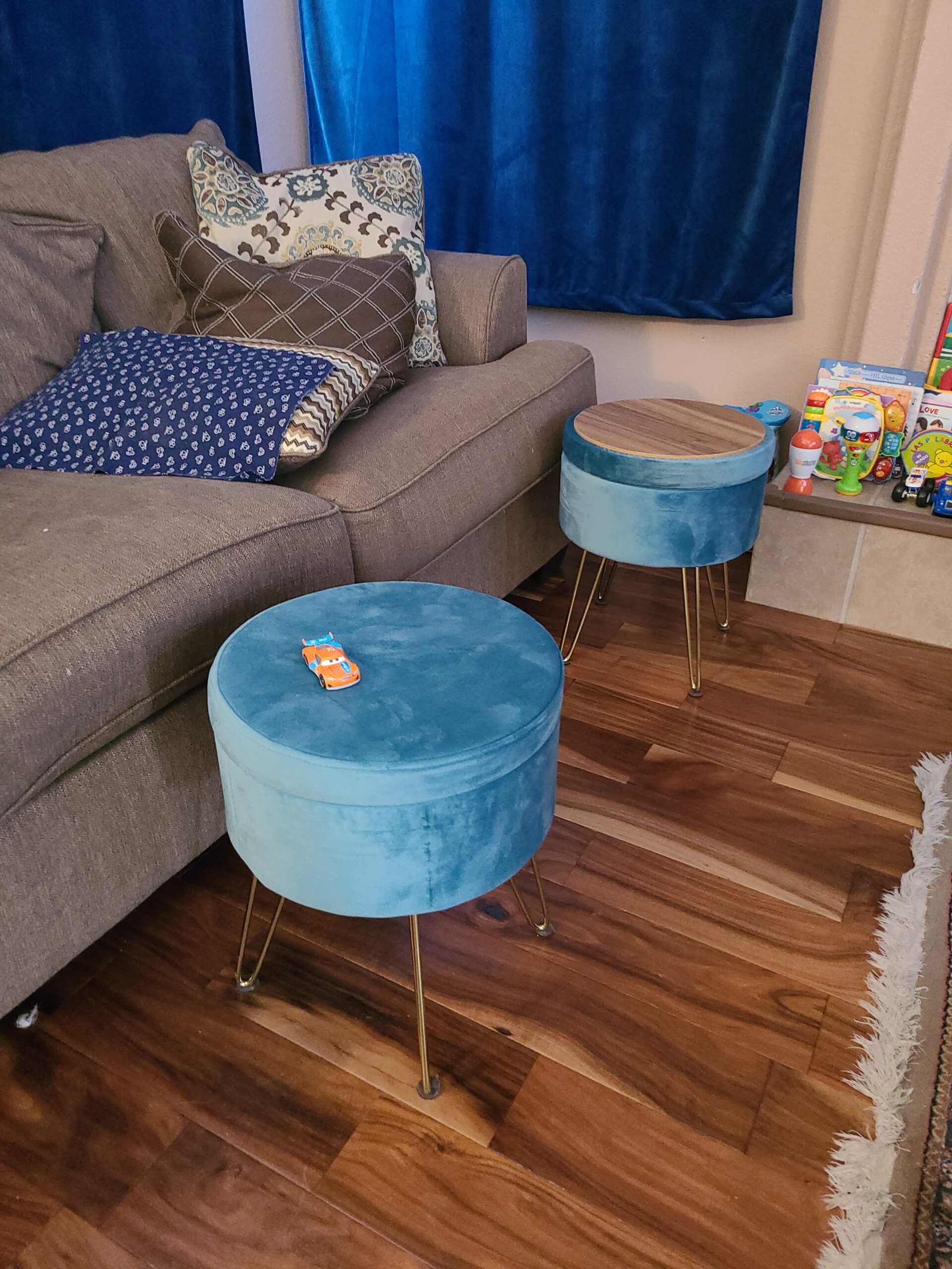 Sorbus Teddy Fabric Storage Cube - 15 Inch Foldable Multipurpose Ottoman, Cozy Foot Rest, Sofa Storage, Stool for Living Room, Bedroom, Dorm, Kids Room - Small Ottoman with Lid customer photo 1