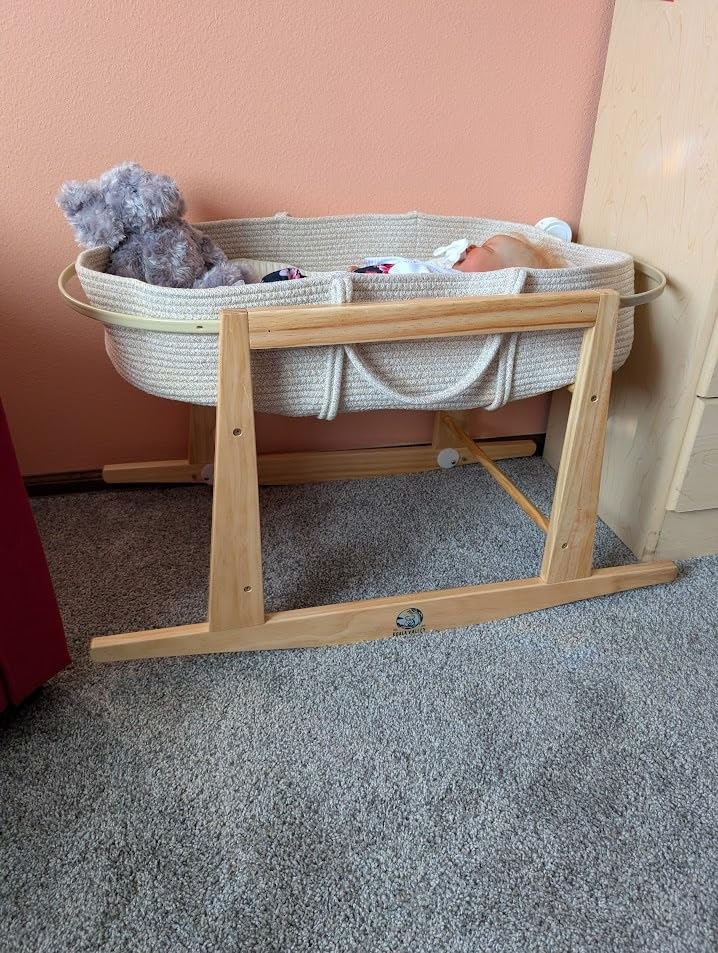 Trendy Baby Changing Basket - Unisex Baby Moses Basket Set of 4 Pieces, Waterproof Pad Cover, Caddy Diaper Organizer, Cotton Blanket - Boho Basket - Nursery Decor - Bassinet Changing Table Topper customer photo 2