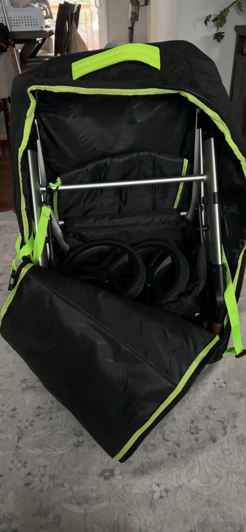 YOREPEK Padded Stroller Travel Bag with Wheels for Airplane, Fits Nuna Mixx Next/Triv Next, with Separate Pocket to Store Stroller Wheels, Gate Check Stroller Bag customer photo 1