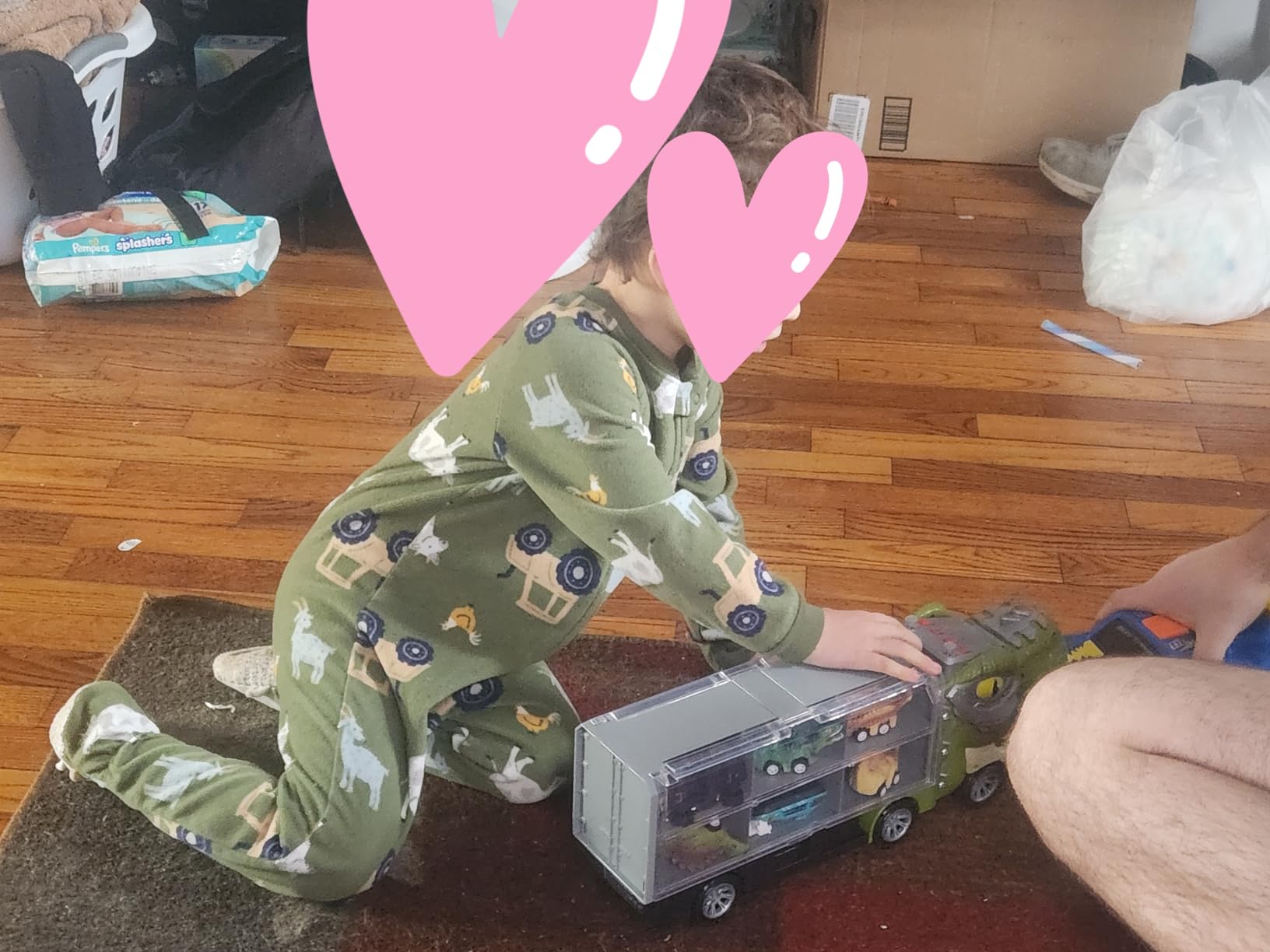 13 in 1 Dinosaur Toys for Kids 3-5, Transport Dinosaur Carrier Truck with 12 Pull Back Cars, Toddler Toys 3-4, Birthday Gifts for 3 4 5+ Year Old Boys customer photo 1