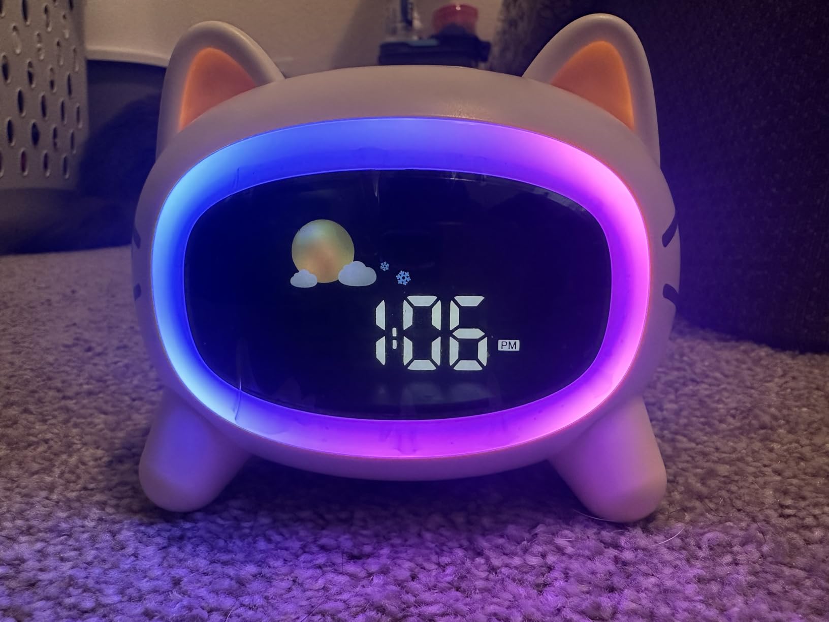ANALOI Kids Alarm Clock Ok to Wake Alarm Clock for Kids, Toddlers Night Light Clock for Bedroom, Cat Alarm Clock with Sleep Training and Sound Machine, Birthday Gift for Boy Girls Children customer photo 1