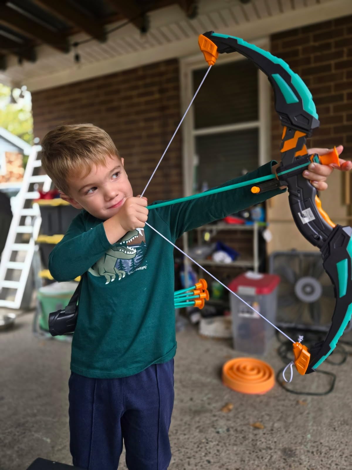JOYIN Kids Bow and Arrow Set, LED Light Up Archery Toy Set with 9 Suction Cup Arrows, Target & Arrow Case, Indoor and Outdoor Hunting Play Gift Toys for Kids, Boys & Girls Ages 6-12 customer photo 1