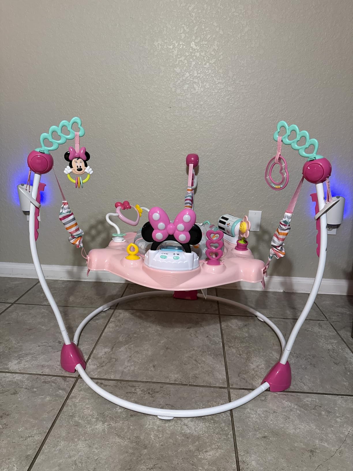 Bright Starts Disney Baby Minnie Mouse Forever Besties Baby Activity Center Jumper with 10 Toys, Lights & Sounds, 360-Degree Seat, 6-12 Months (Pink) customer photo 1