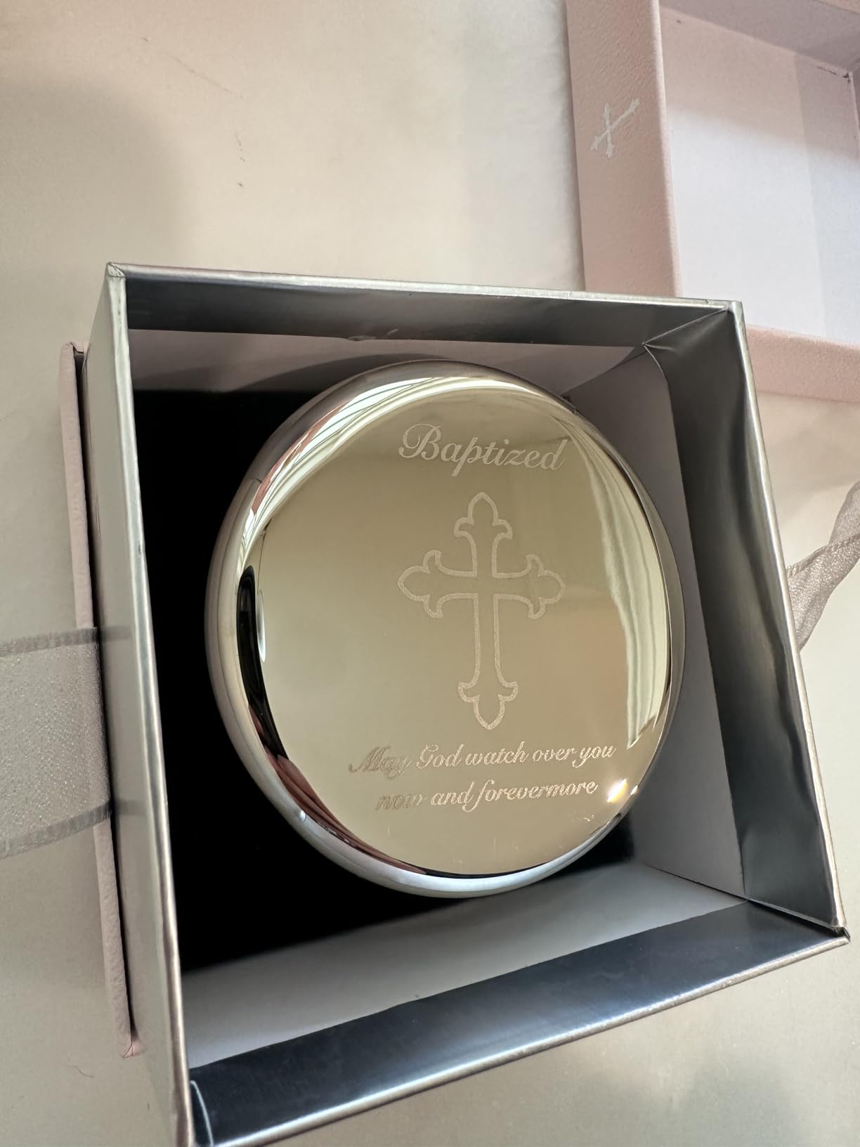 Tryuunion Baptism Bracelet in 925 Sterling Silver and Cultured Pearls for Baby Girls, Comes with a Unique Silver-plated Jewelry Keepsake Box, Christening and Baptism Gifts For Girl, Includes 3 Charms customer photo 2