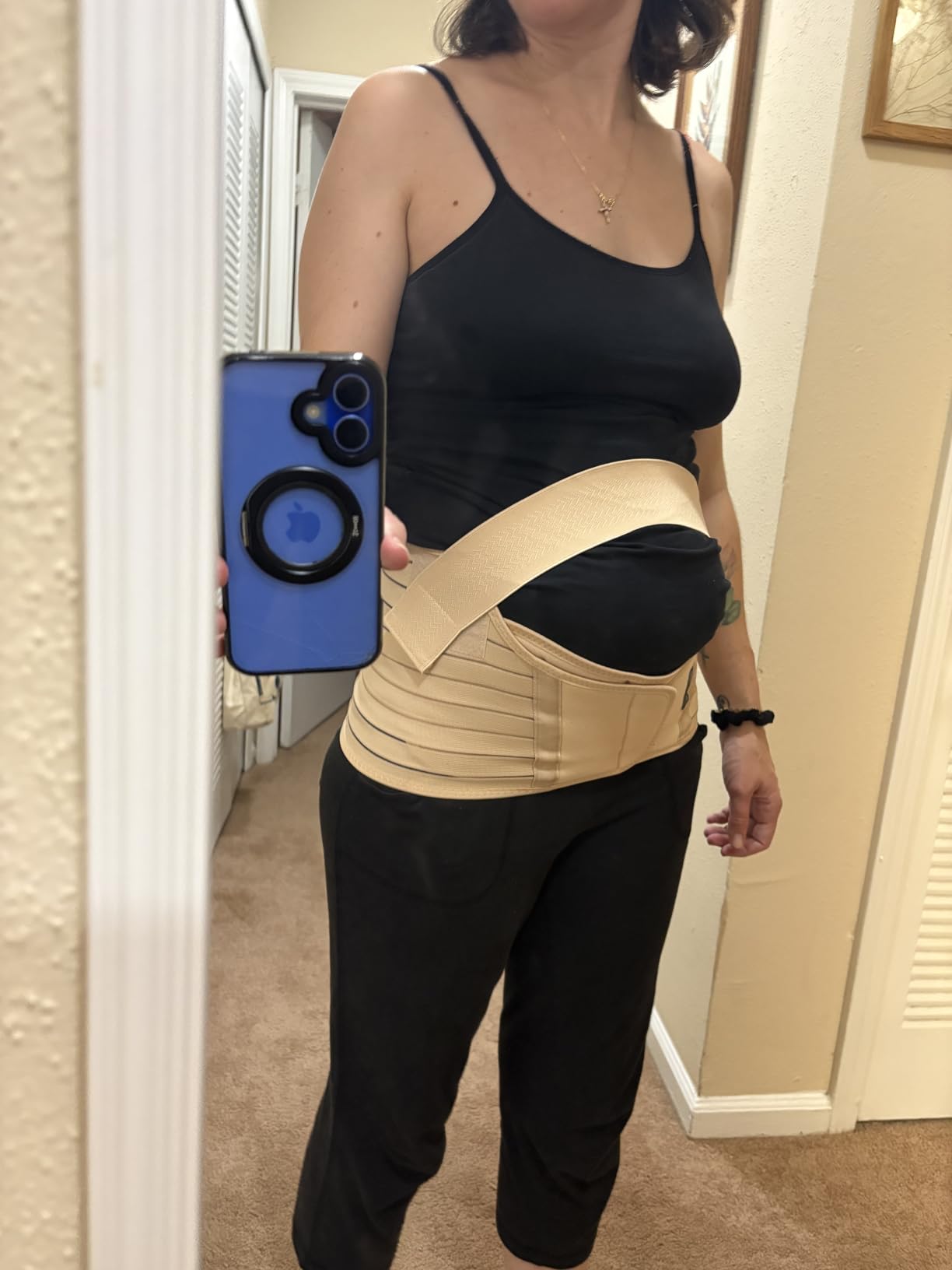 ChongErfei Maternity Belt Pregnancy Belly Band 3 in 1 Maternity Support Belt for Pregnant Back/Pelvic/Hip Pain, Maternity Band Belly Support for Pregnancy (Black, XL) customer photo 2