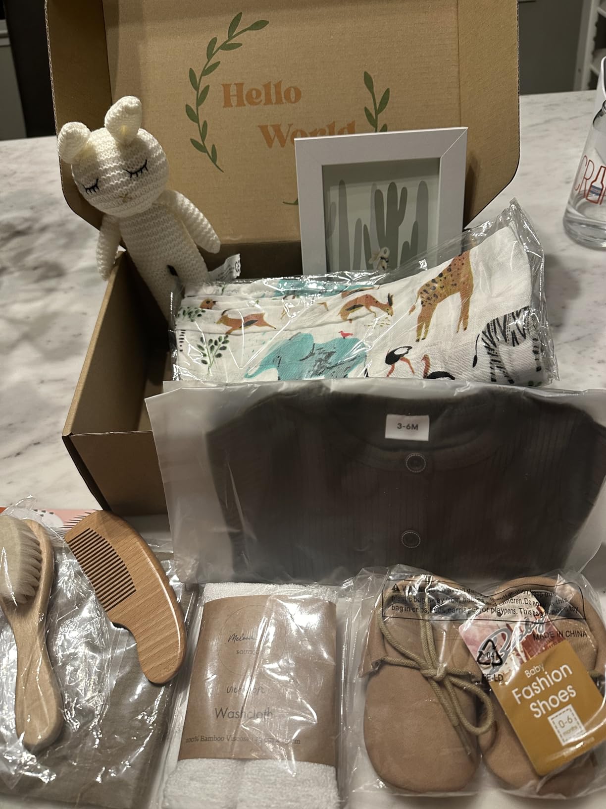 meloom Baby Gift Set, Unisex Newborn Gifts Box, Boho Gender Neutral Baby Essentials, Baby Shower Gifts for New Moms, New Baby Gifts for Boys and Girls, Personalized Gift Basket for New Babies customer photo 1