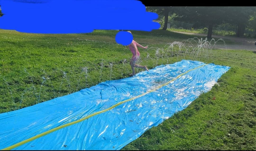 Sloosh Huge Water Slide, 30ft x 6ft Heavy Duty Lawn Water Slip with Built-in Sprinkler Slide and 2 Slip Inflatable Boards for Kids Adults Party Summer Yard Lawn Outdoor Play Activities customer photo 1