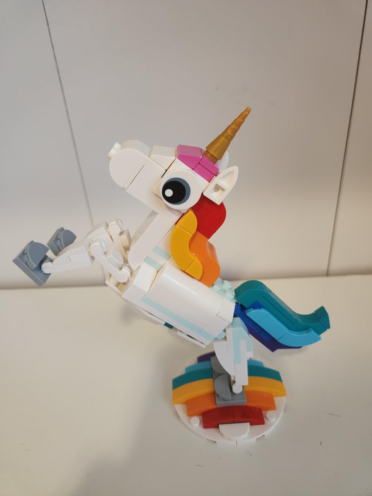 LEGO Creator 3 in 1 Magical Unicorn Toy, Transforms to Seahorse to Peacock, Rainbow Animal Figures, Unicorn Gift for Grandchildren, Girls and Boys, Buildable Toys, 31140 customer photo 2