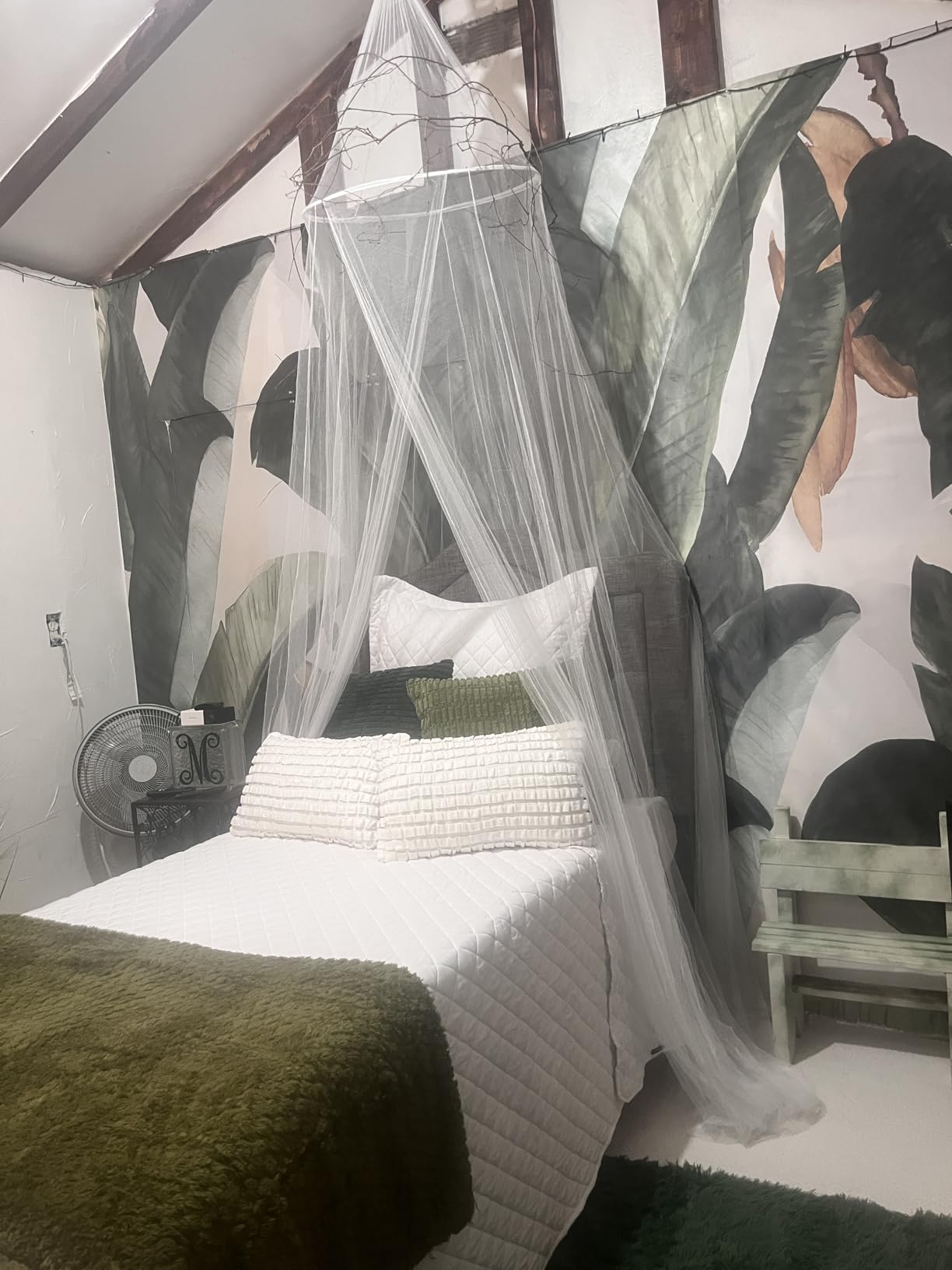 Mosquito Net Bed Canopy for Girls, King Canopy Bed Curtains Full Queen Size from Ceiling, Dome Mosquito Netting Bed Tent Twin Girls Princess Canopy Bed White Decor for Baby Crib, Kid Bed and Adult Beds customer photo 1