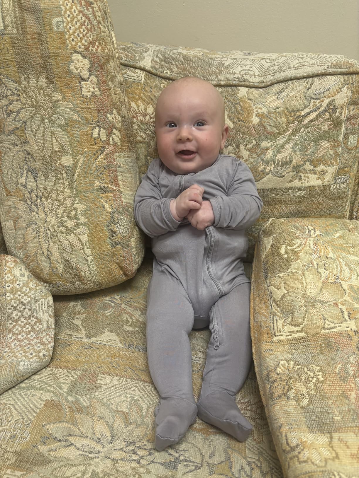 Unisex Baby Footies Pajamas, Rayon Derived From Bamboo, Buttery Soft Sleep 'N Play PJs, 2-Way Zipper customer photo 2