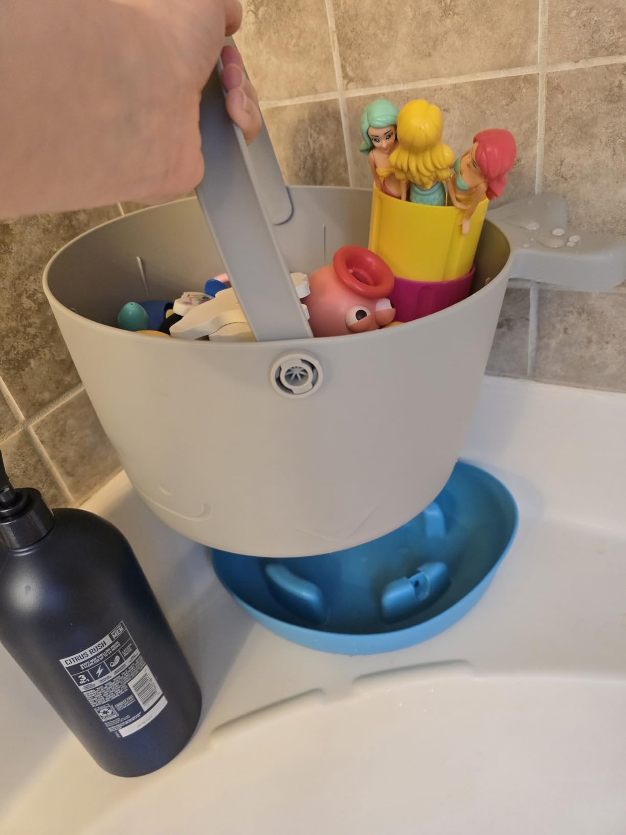 Skip Hop Baby Bath Toy Filled Bucket, Bath Toy & Bucket Gift Set, Grey customer photo 2