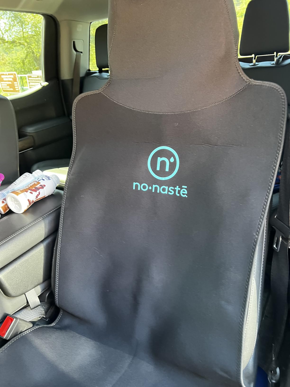 Nonaste Premium Car Seat Protector - Made with Neoprene to Resist Sweat, Odors, Spills & Pets - Odor-Resistant, Waterproof, Sweatproof & Easy to Clean Athletic Car Seat Protector - Black, 1 Pack customer photo 1