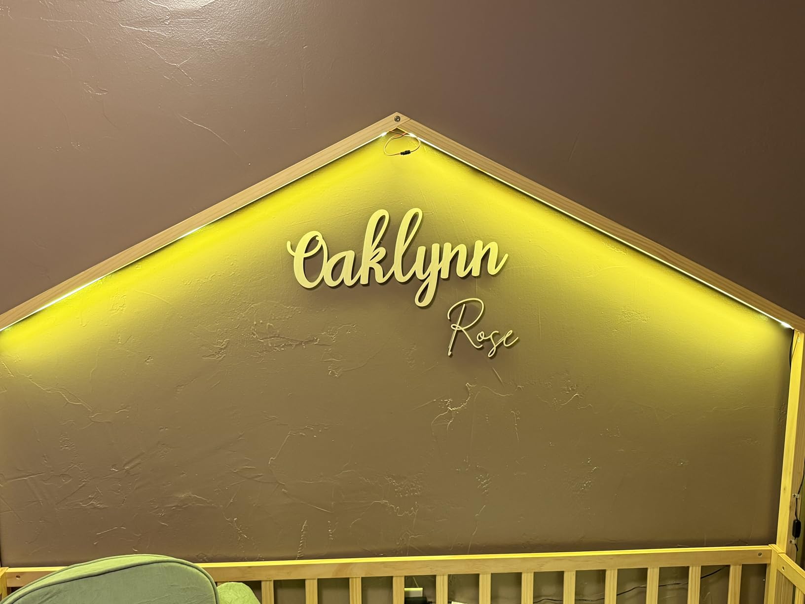 Custom Nursery Name Sign, Personalized with First and Middle Name, Baby Nursery Decor, Wooden Name cut out, letters for wall customer photo 1