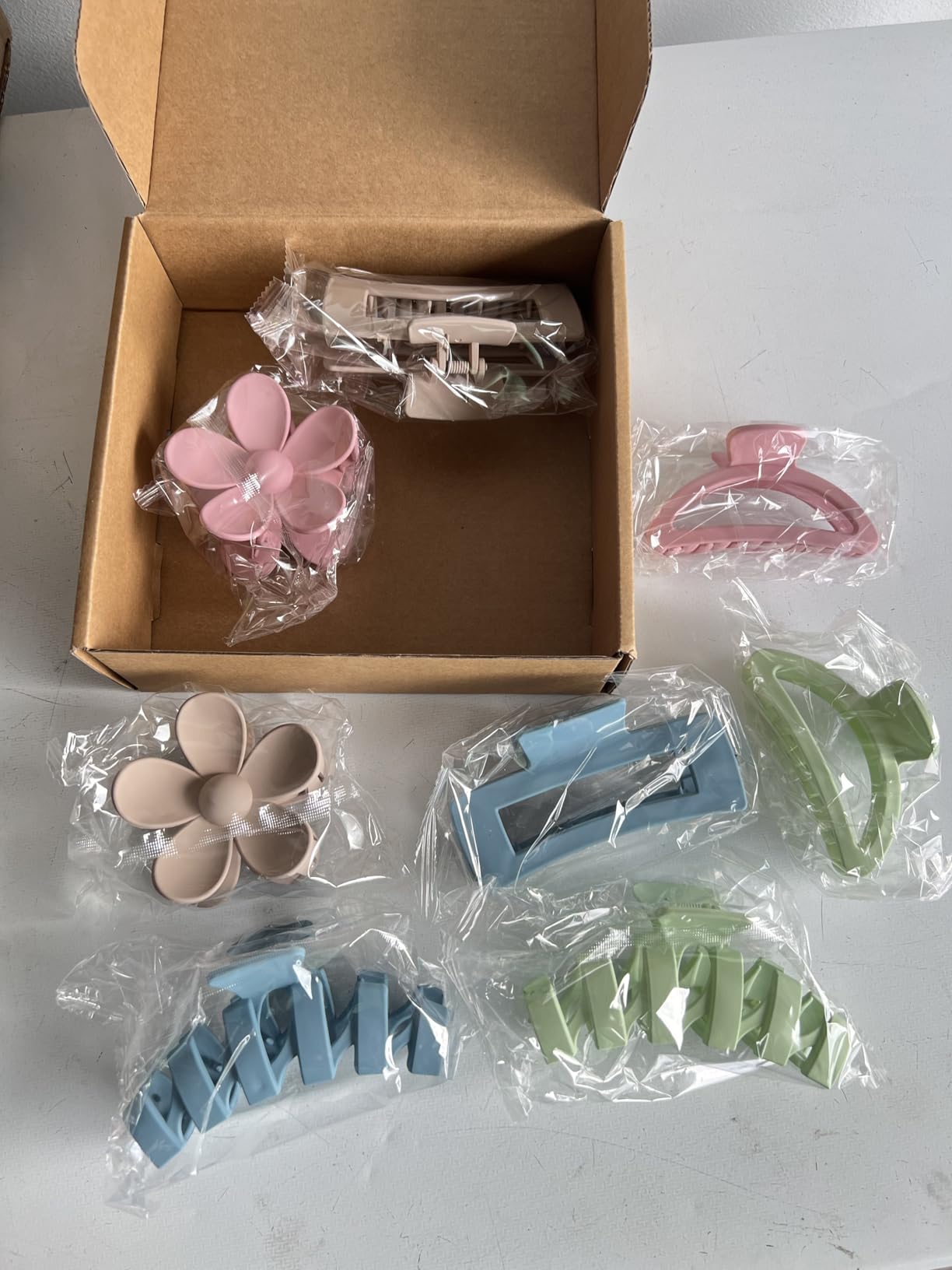 8PCS Hair Clips for Women, Flower Claw Clips for Thick Hair, Non-Slip Hair Accessories with Multi-Styles, Neutral Colors Hair Claw Clips and Variety Pack, Ideal for Girls customer photo 2