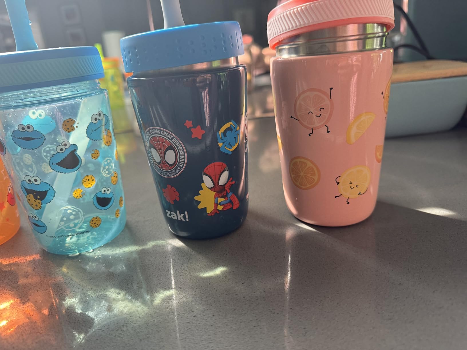 Zak Designs Kelso Tumbler Toddler Cup For Travel or At Home, 12oz Vacuum Insulated Stainless Steel Sippy Cup With Leak-Proof Design is Perfect For Kids (Happy Fruit) customer photo 1