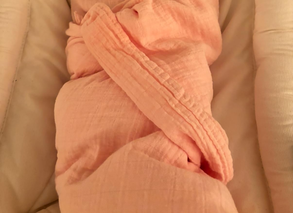 mushie Muslin Baby Swaddle Blanket | 100% Organic Cotton (Retro Flowers) customer photo 1