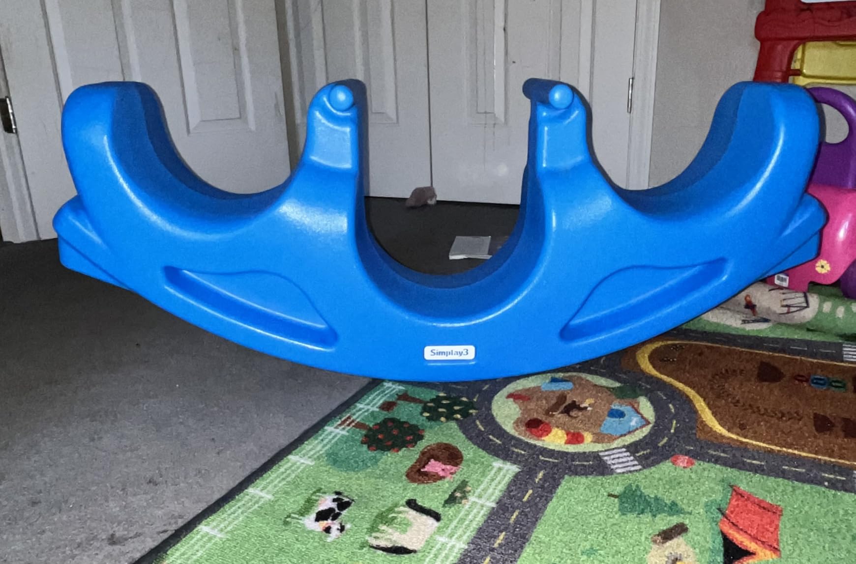 Simplay3 Rock and Roll Teeter Totter Seesaw - Rocking Fun for Two Toddlers or Kids Ages 18 Months to 5 Yrs- Sapphire, Made in USA customer photo 1