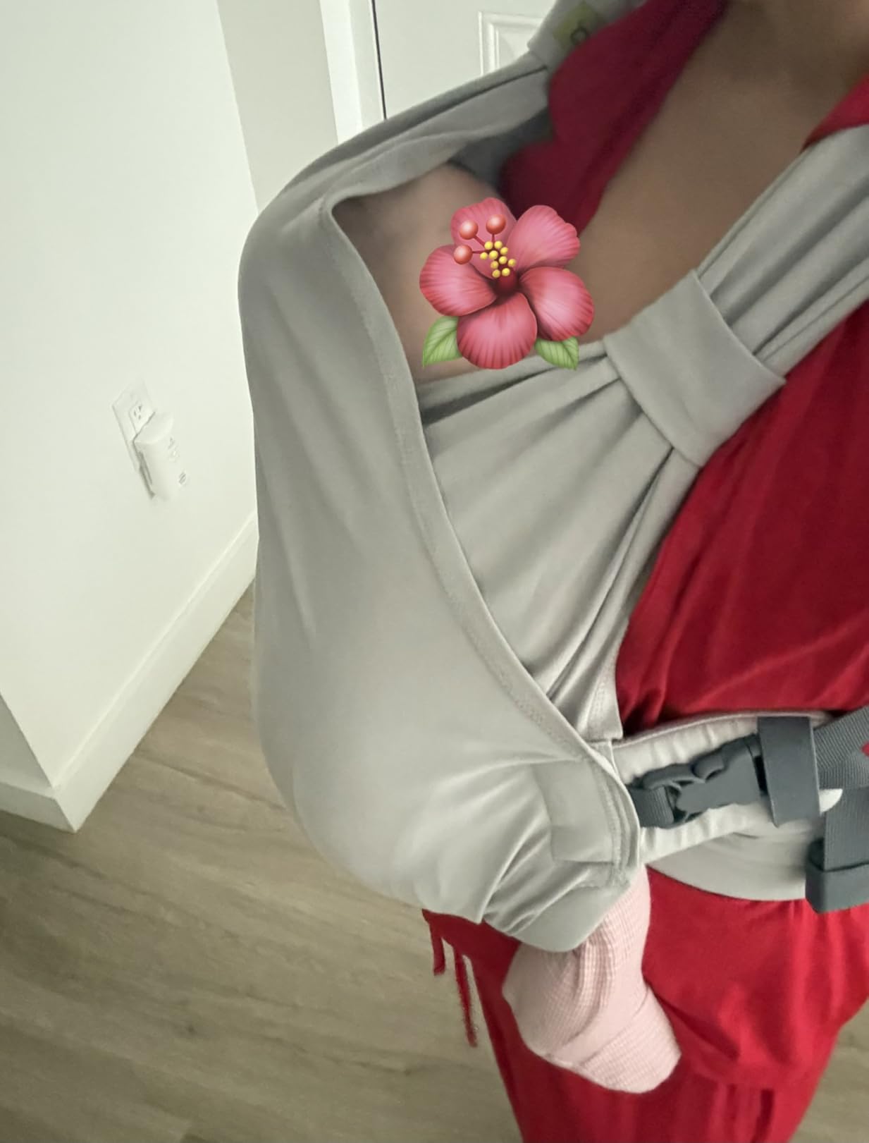 Boba Bliss Pre-Wrapped Baby Carrier with Buckle - Newborn to 7-35 lbs Light, Breathable & Easy to Adjust Hybrid Infant Sling & Toddler Carrier - Certified Hip-Healthy for 0-18 Months - Gray customer photo 1