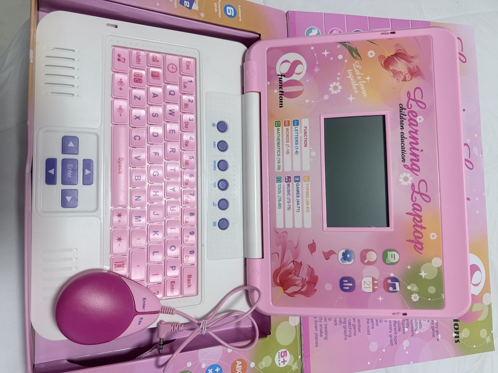 LESHITIAN Kids Laptop - 80 Learning Activities to Learn Alphabet, Words, Mathematics, Play Games and Music - Educational Learning Computer for Kids Ages 5+ customer photo 1