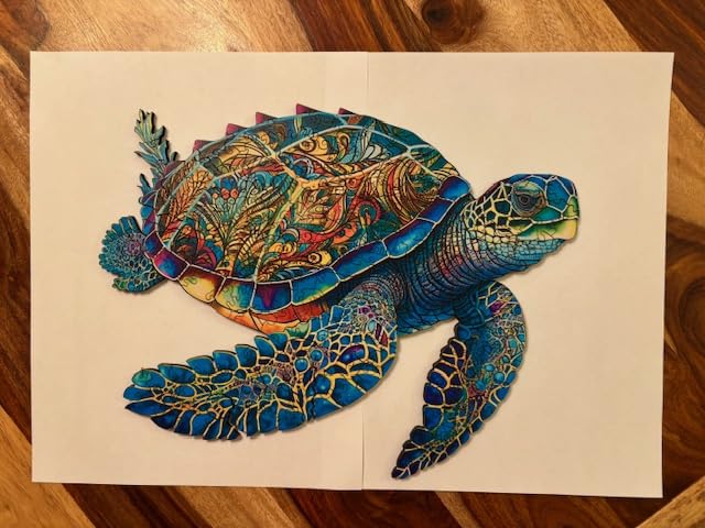 Mys Aurora Wooden Puzzles, Sea Turtle Jigsaw Puzzles 200 Pieces, FSC Certified 5MM Unique Shaped Wooden Puzzle for Adults and Kids customer photo 2
