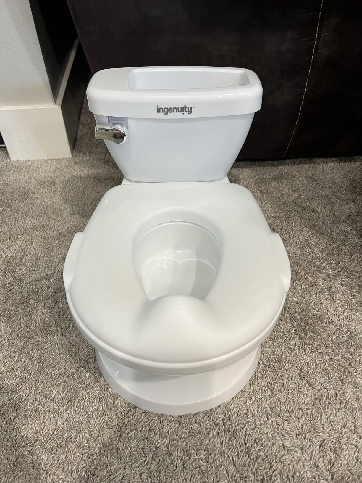 Ingenuity My Size Potty Pro 2-in-1 Potty Training Toilet, Floor Potty with Removable Potty Seat for Standard Toilets, Realistic Flushing Sound, For Toddlers Ages 18+ months, Up to 50 lb customer photo 1