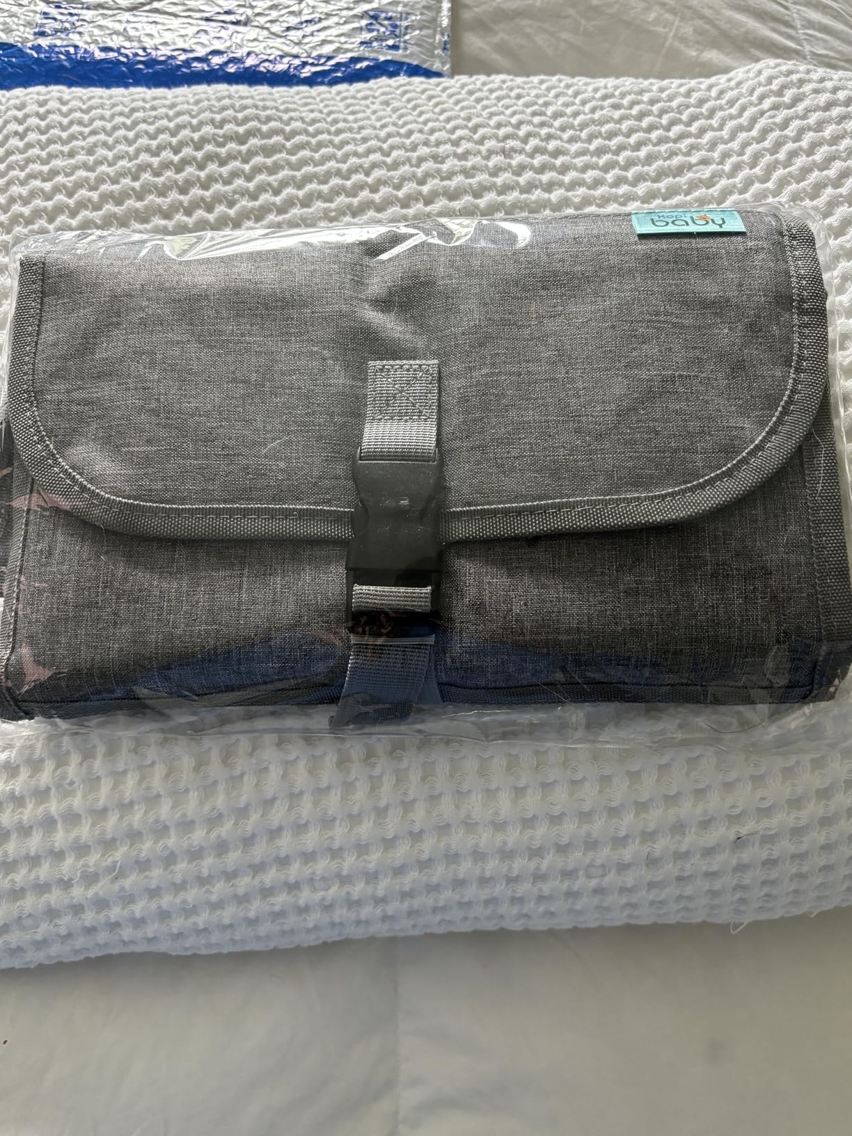 Kopi Baby Portable Diaper Changing Pad - Baby Diaper Changer Travel Bag with Wipes Pocket, Smart Design Portable Changing Mat, Infant Travel Station Kit, Gift for Newborn Girl & Boy - Grey, Premium customer photo 2