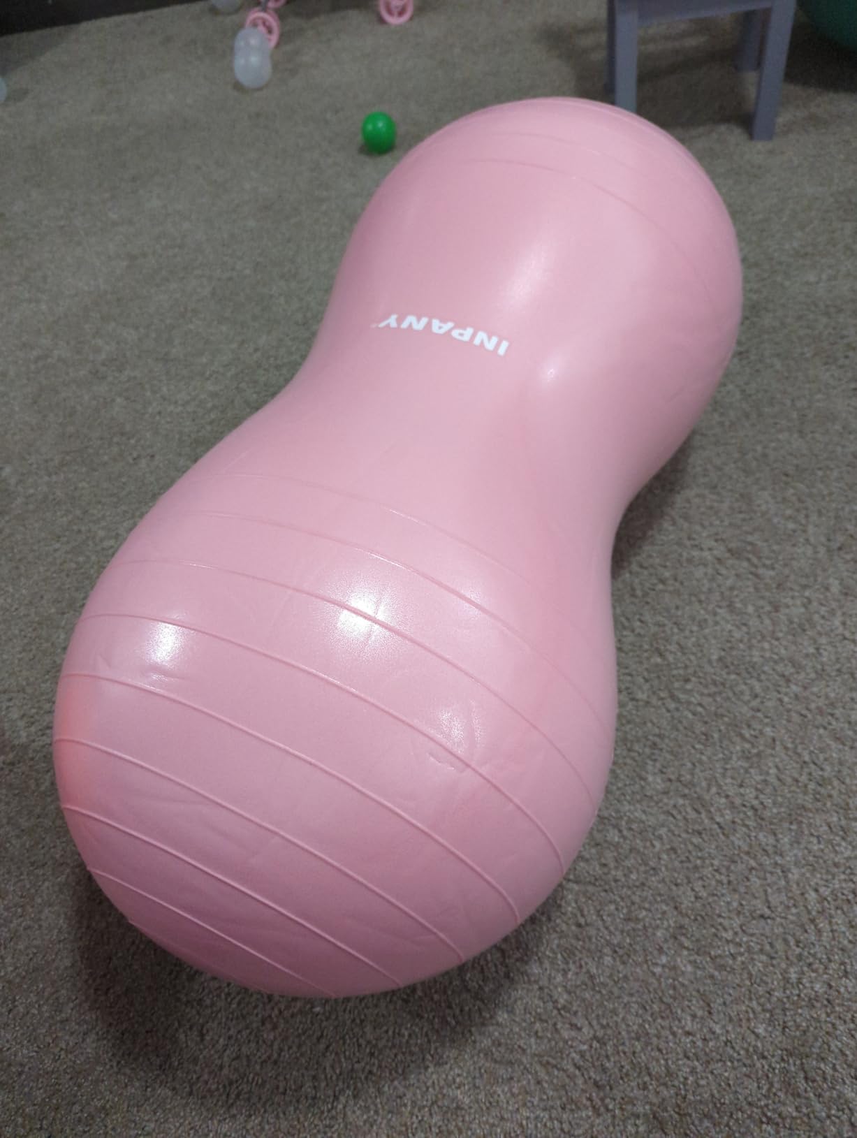 INPANY Peanut Ball - Anti Burst Exercise Ball for Labor Birthing, Physical Therapy for Kids, Core Strength, Flexible Seating, Home & Gym Fitness, Sensory Chair Wiggle Seat for Boys and Girls customer photo 2