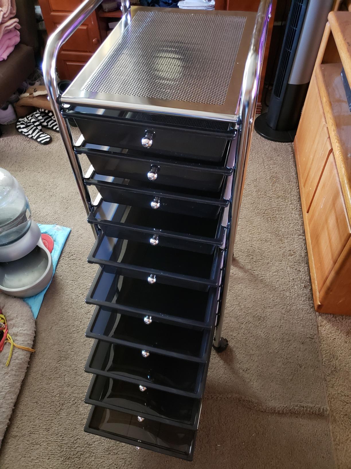 Seville Classics Rolling Utility Organizer Storage Cart, for Home Office, School, Classroom, Scrapbook, Hobby, Craft, 6-Bin, Multicolor customer photo 2