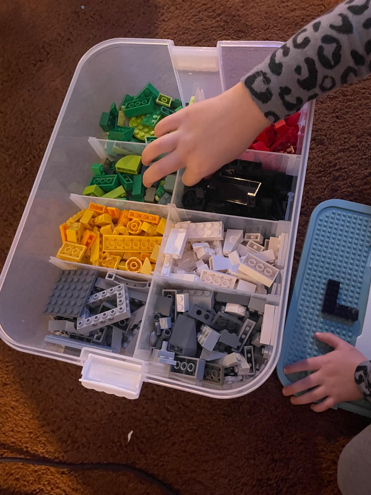 Plastic Storage Organizer for Lego Box Kids Child Toy Stackable Containers with Lids Bins 3 Layers Adjustable Compartments Building Blocks Chest Case customer photo 1