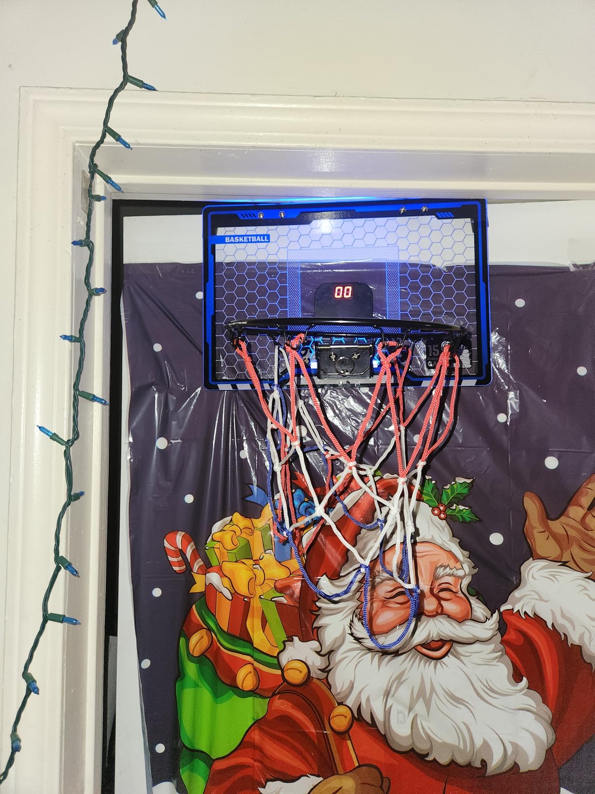 HopeRock Indoor Mini Basketball Hoop for Kids, Basketball Hoops Over The Door with LED Lighting, Mini Hoop with Scoreboard & 3 Balls, Basketball Toys Gifts for 5-12 Year Old Boys Girls customer photo 2