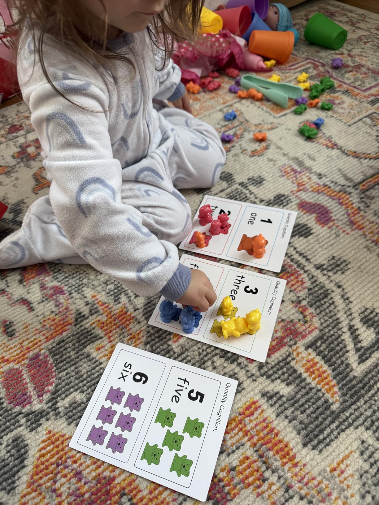 Bmag Counting Bears with Matching Sorting Cups, Preschool Learning Toys Color Recognition and Math Learning Games, STEM Educational Toy Gift for Kids Age 3 4 5 Year Old Boys Girls customer photo 1