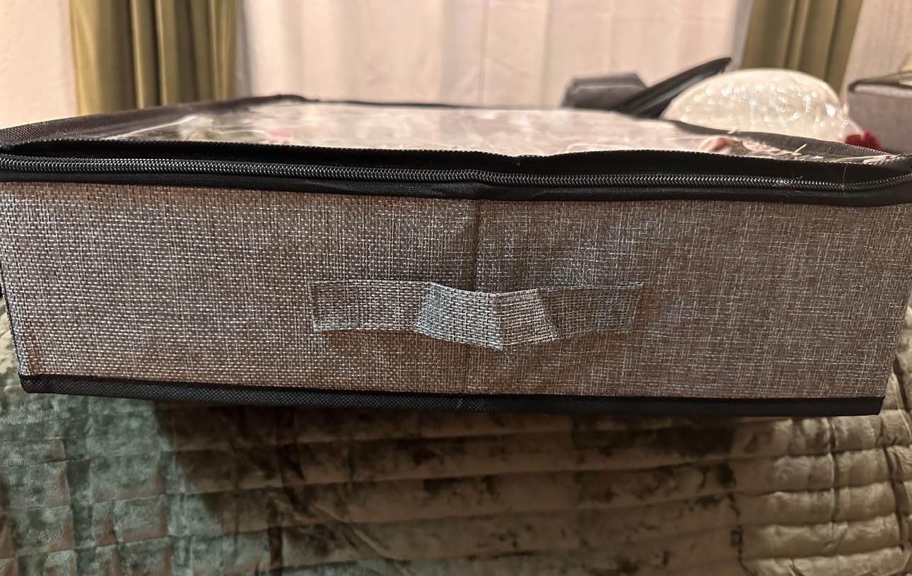 Fixwal Under Bed Storage Containers 4 Pack, Reinforced Underbed Organizer Below 4.5 Inches Low Profile Clothes Storage Bins with Sturdy Sidewalls and Bottom customer photo 1