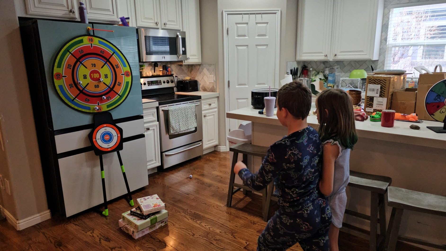 Bow and Arrow Set for Kids, 2 Pack LED Light Up Archery Set with 20 Suction Cup Arrows, Indoor and Outdoor Toy for Boys Girls Age 4-8 8-12 with Standing Target & 2 Quivers, Birthday Gift 3-12 Years Old customer photo 2
