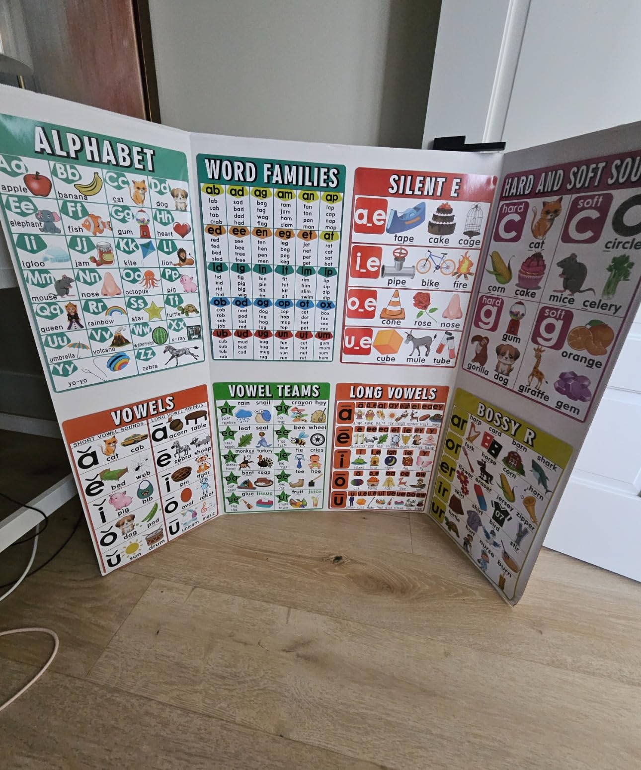 16 English Phonics Posters Language Arts Charts for Kids Toddler Learning Vowels Posters, Phonics Poster for Classroom, Digraphs and Blends Poster, Sound Wall Phonics Chart, Boho Classroom customer photo 1