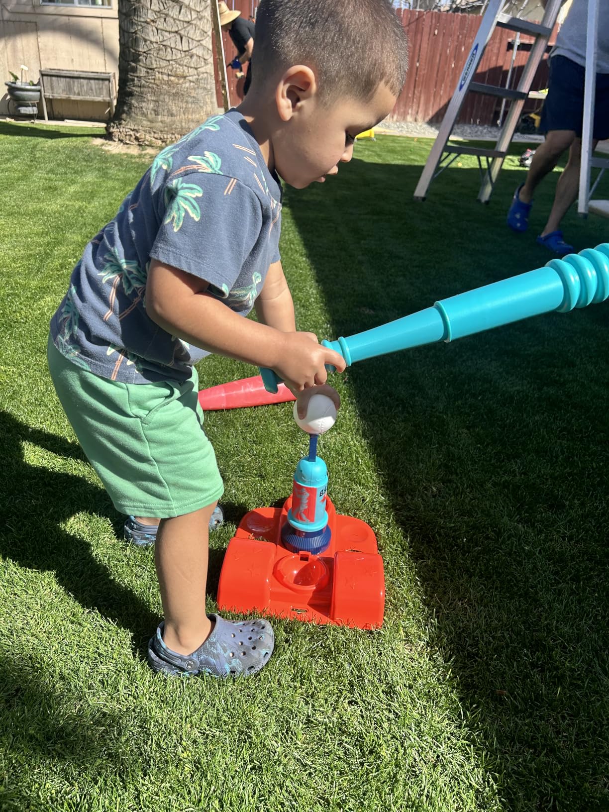 T Ball Stand for Kids and Toddlers 1-3, 3-5, 5-8. Baseball Set Includes 6 Large Balls, an Adjustable Tball Batting Tee, and a Pitching Machine. Kids Bat and Ball, T-Ball Sets for Kids customer photo 1