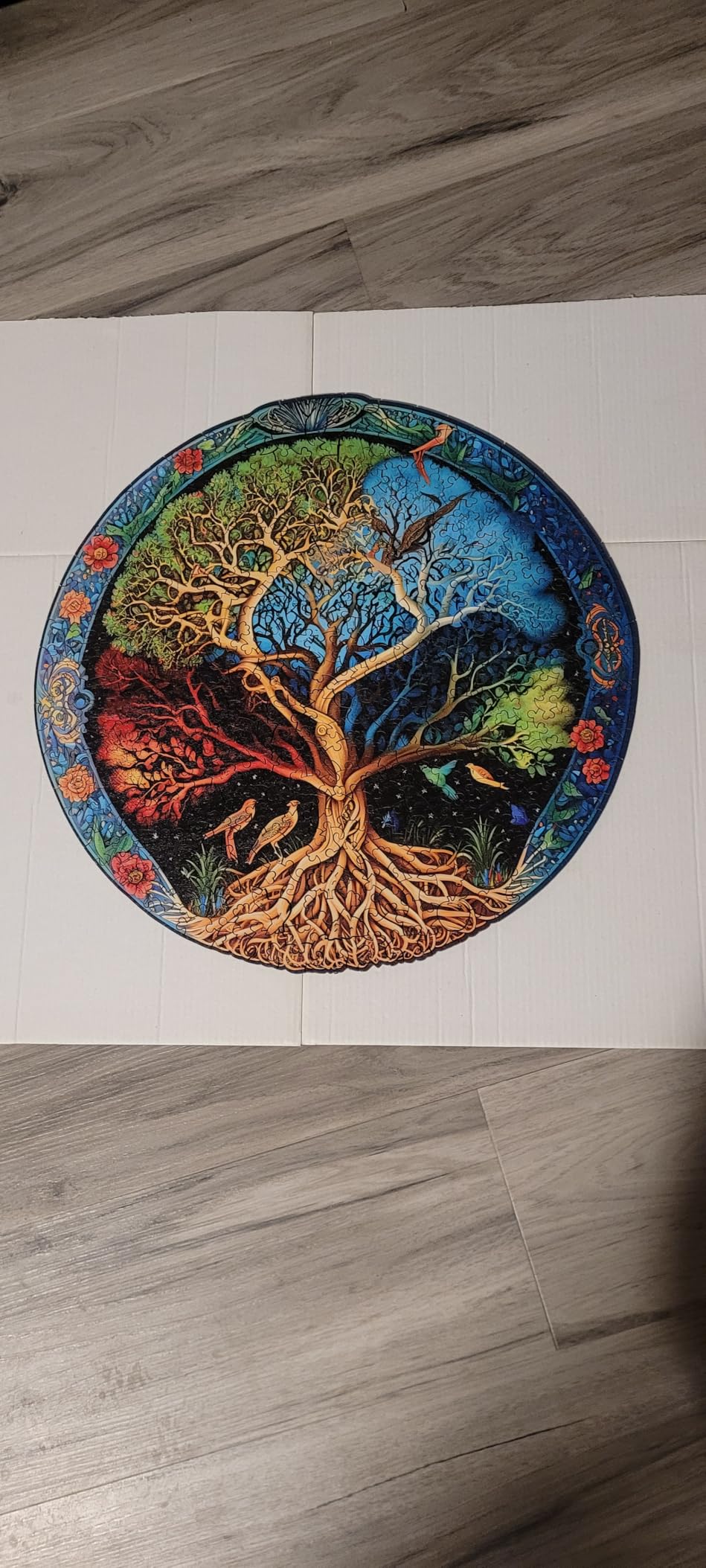 LEOGOR Wooden Jigsaw Puzzles for Adults, 350 Pieces (14.9 x 15 in), 5mm Thick Wood, Large Round Tree of Life Puzzle with Unique Nature Inspired Shapes, Challenging, Premium Gift for Puzzle Lovers customer photo 1