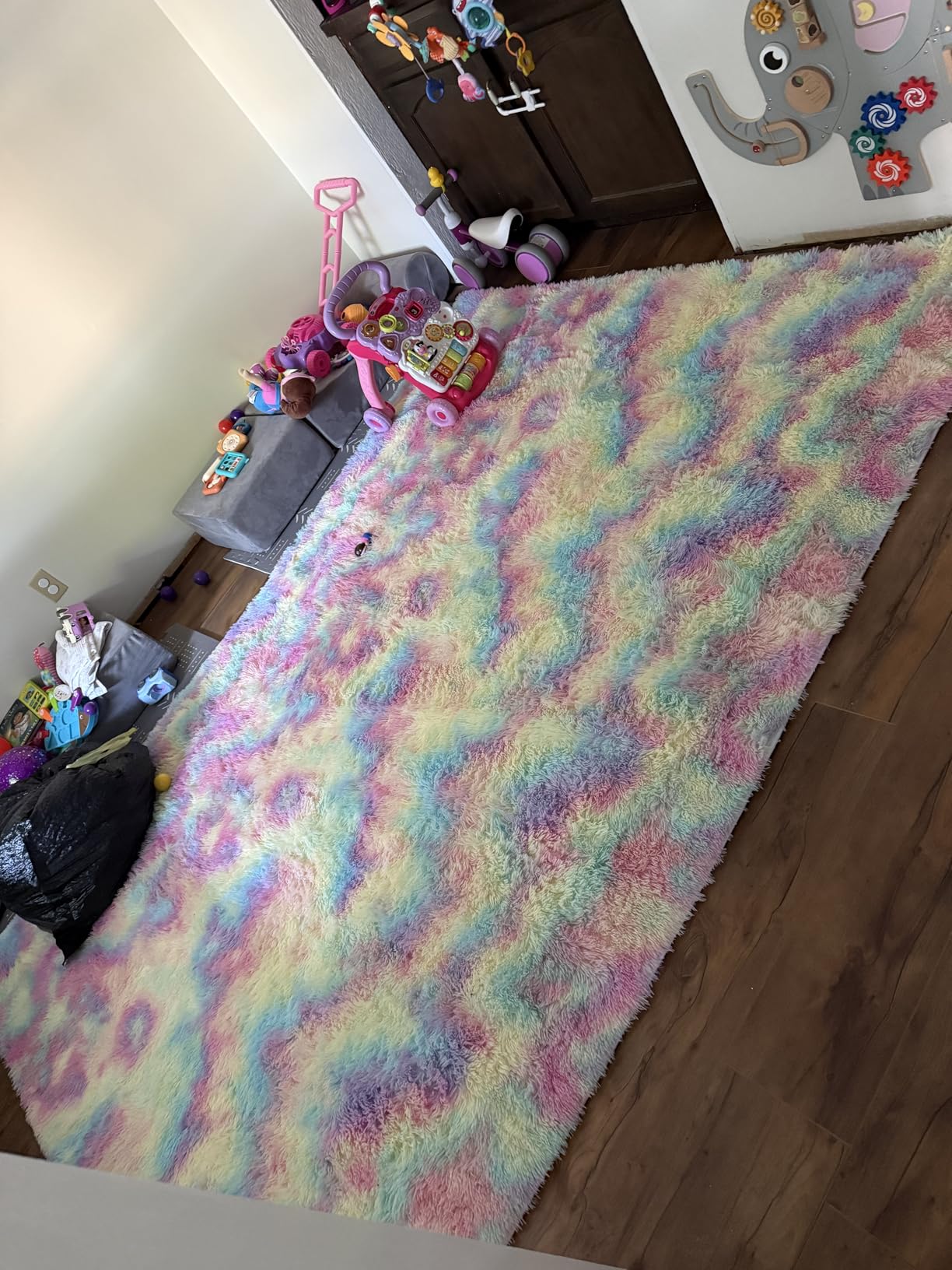 Chicrug Educational 4x6 Kids Area Rug for Playroom, TPR Non Slip Kids Classroom Carpet Rug for Learning ABC Animal Shape Color Fruit, Washable Play Mat Rug for Children Nursery Toddler Room Decor customer photo 2