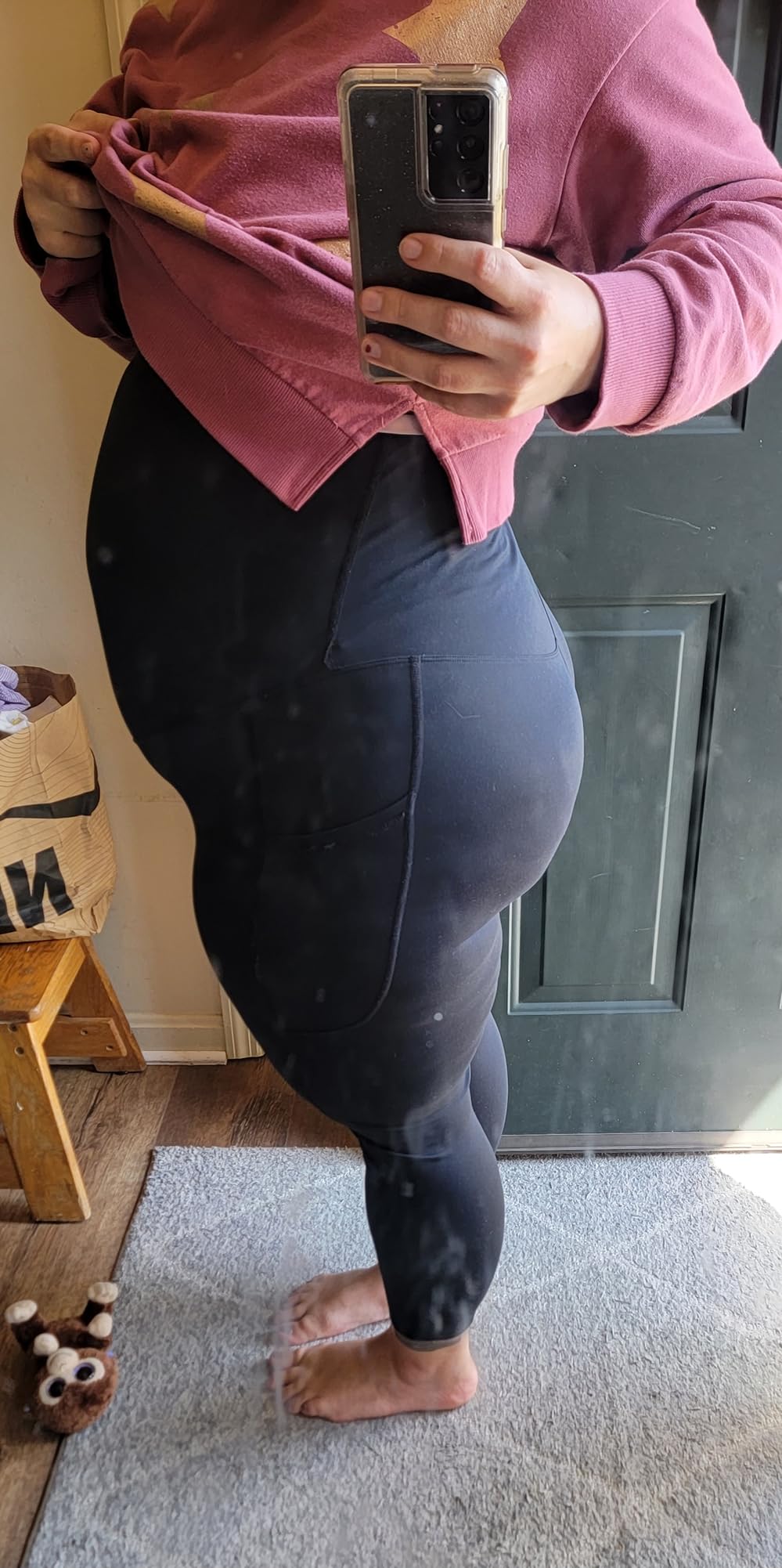ENERFUL Women's Maternity Workout Leggings Over The Belly Pregnancy Active Wear Athletic Soft Yoga Pants with Pockets customer photo 1