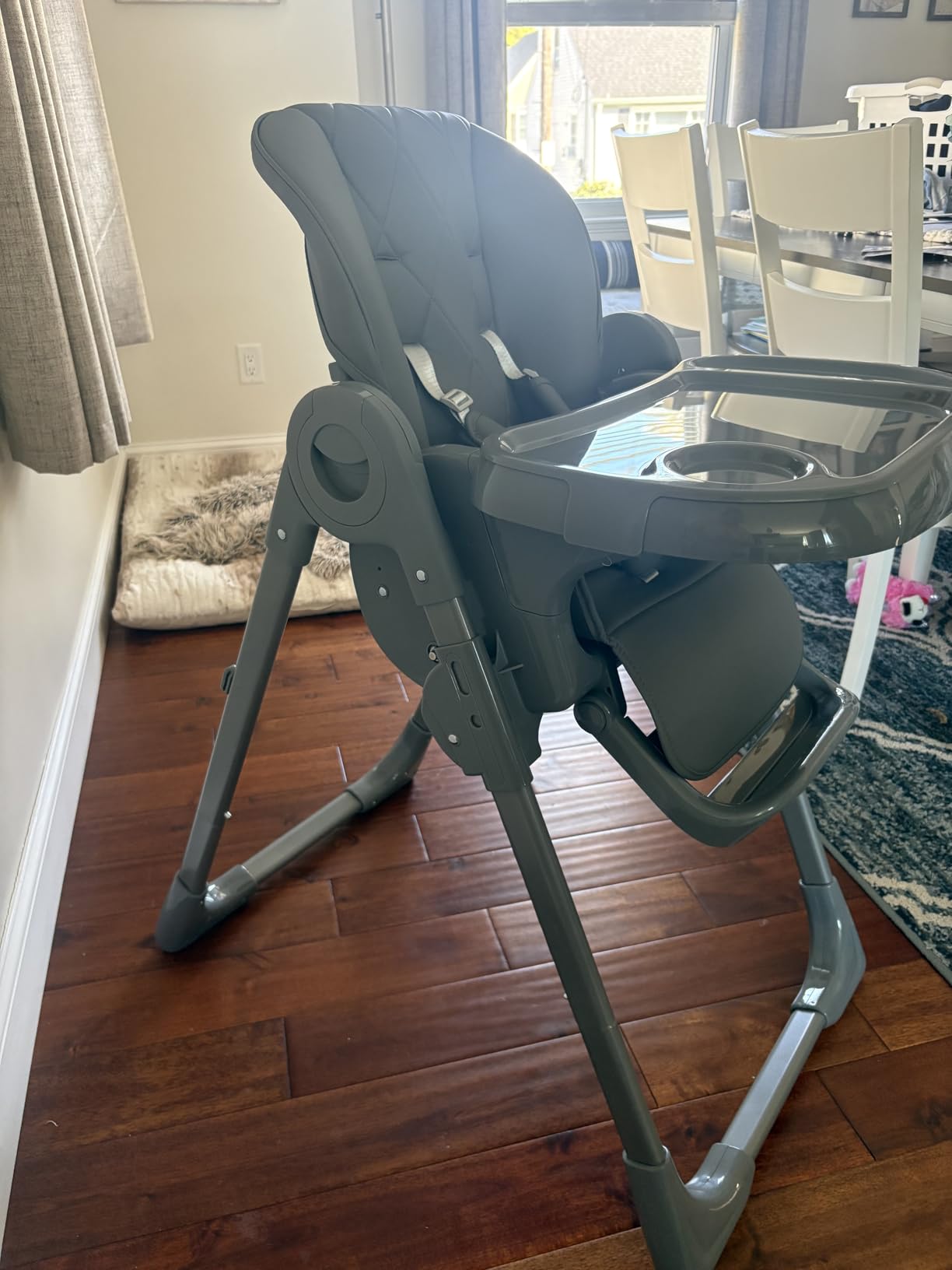 babimoni 4 in 1 High Chairs for Babies and Toddlers, Convertible Foldable Baby High Chairs, Feeding and Eating Seat Highchair with 4 Levels of Recline and 7 Levels of Height Adjustment, Gray customer photo 2