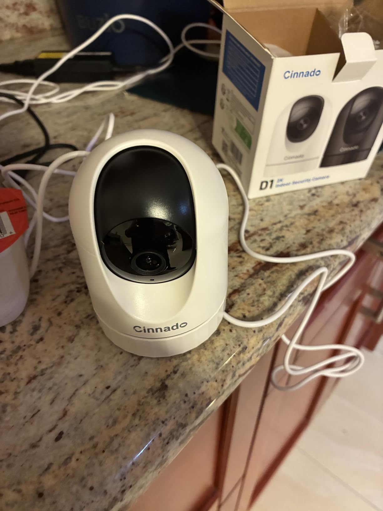Cinnado Security Camera Indoor-2K 360 Degree WiFi Cameras for Home Security, Pet/Dog/Baby Camera with Phone app, 2-Way Audio, Night Vision, 24/7 SD Card Storage, Works with Alexa & Google Home (2.4Ghz)-D1 customer photo 2