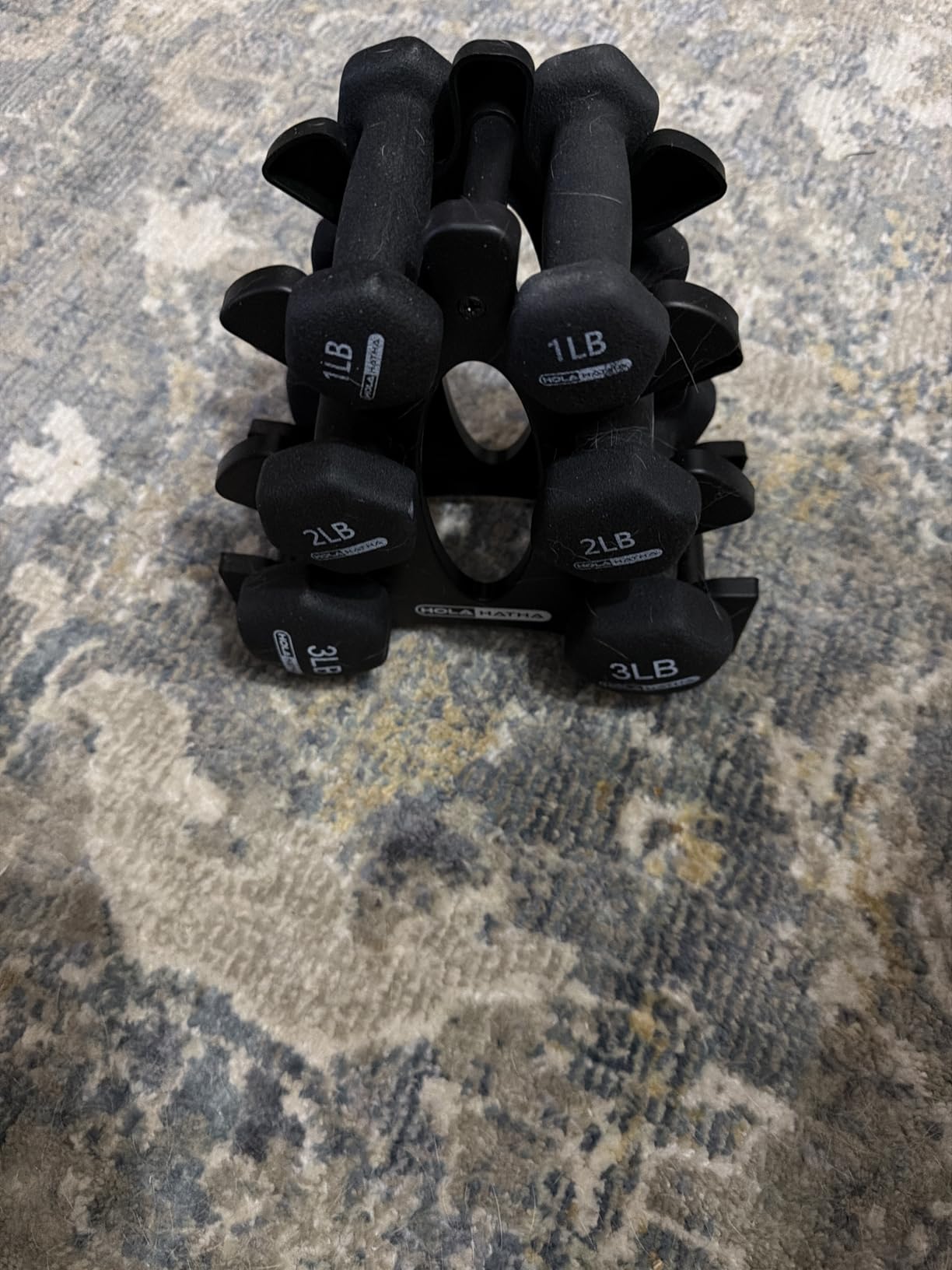 HolaHatha Neoprene Dumbbell Weights Set w/Rack, Home Gym Equipment - Portable Weighted Exercise Dumbbells for Fitness, Training, and Lifting Workouts customer photo 2